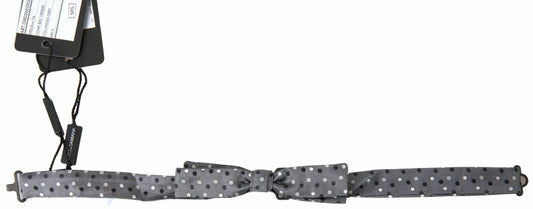 Dolce &amp; Gabbana – Verstellbare Papillon-Fliege aus Seide mit grauen Punkten für Herren