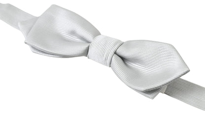 Dolce &amp; Gabbana Graue Seiden-Papillon-Fliege für Herren mit verstellbarem Hals