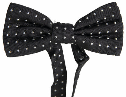 Dolce &amp; Gabbana – Verstellbare Papillon-Fliege aus Seide mit schwarzen Punkten für Herren