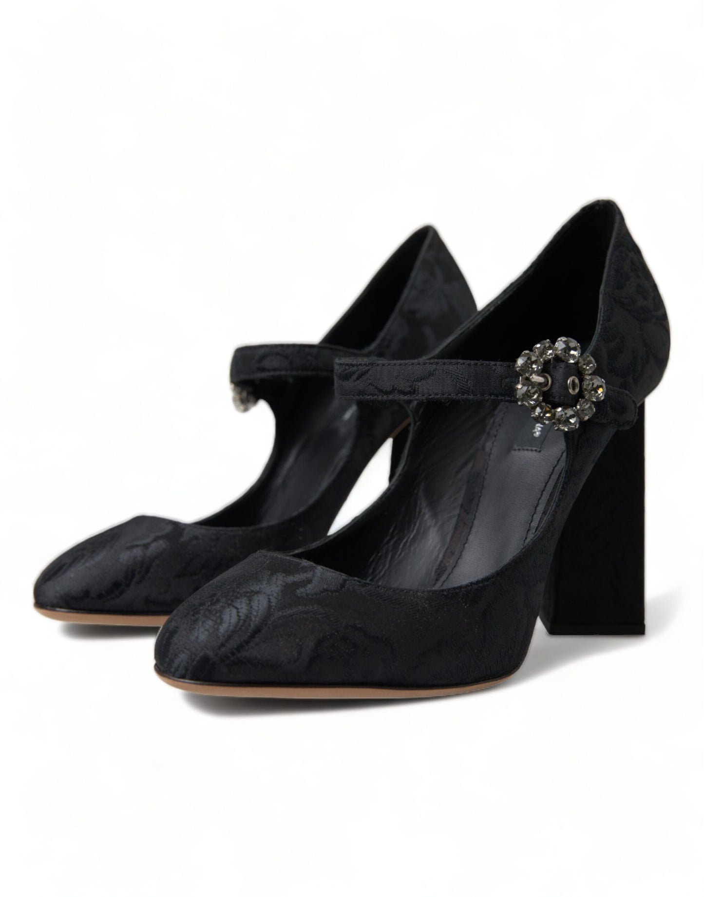 Dolce &amp; Gabbana – Mary Janes mit Absatz und schwarzem Brokat
