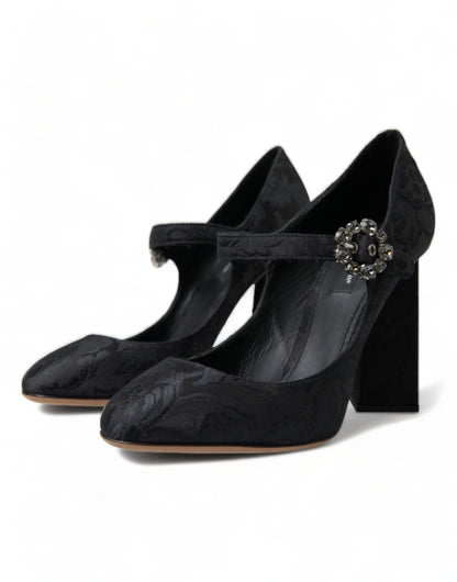 Dolce &amp; Gabbana – Mary Janes mit Absatz und schwarzem Brokat