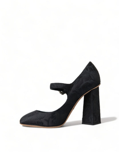 Dolce &amp; Gabbana – Mary Janes mit Absatz und schwarzem Brokat