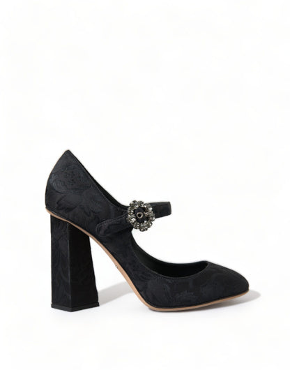Dolce &amp; Gabbana – Mary Janes mit Absatz und schwarzem Brokat