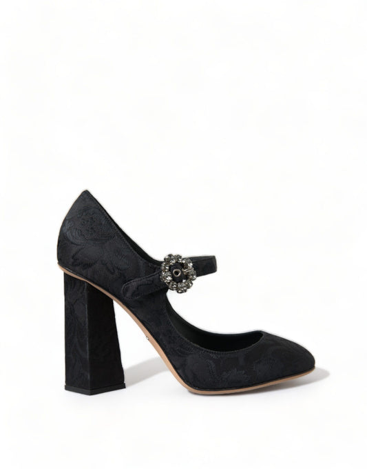 Dolce &amp; Gabbana – Mary Janes mit Absatz und schwarzem Brokat