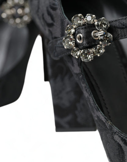 Dolce &amp; Gabbana – Mary Janes mit Absatz und schwarzem Brokat