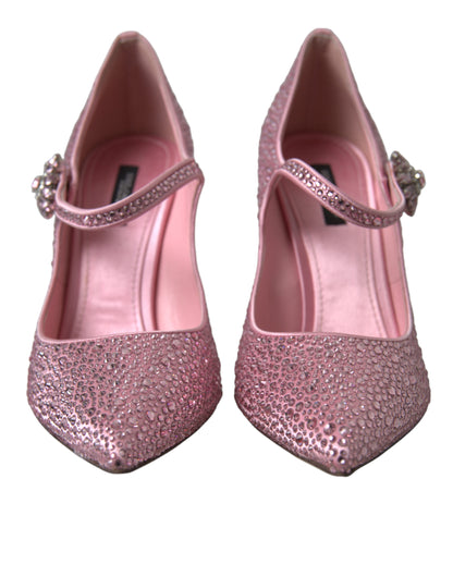 Dolce &amp; Gabbana Rosa Strass Kristall Heels Pumps Schuhe