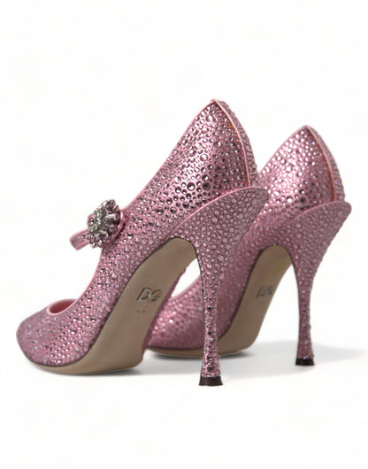 Dolce &amp; Gabbana Rosa Strass Kristall Heels Pumps Schuhe
