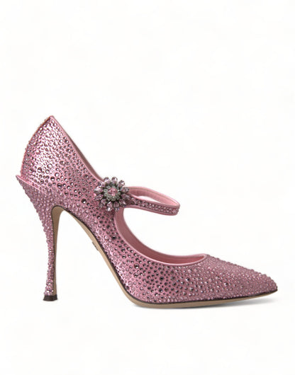 Dolce &amp; Gabbana Rosa Strass Kristall Heels Pumps Schuhe