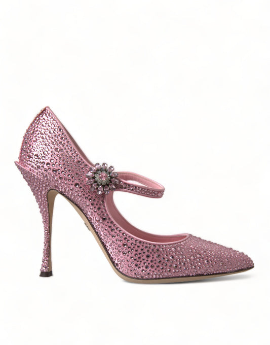 Dolce &amp; Gabbana Rosa Strass Kristall Heels Pumps Schuhe