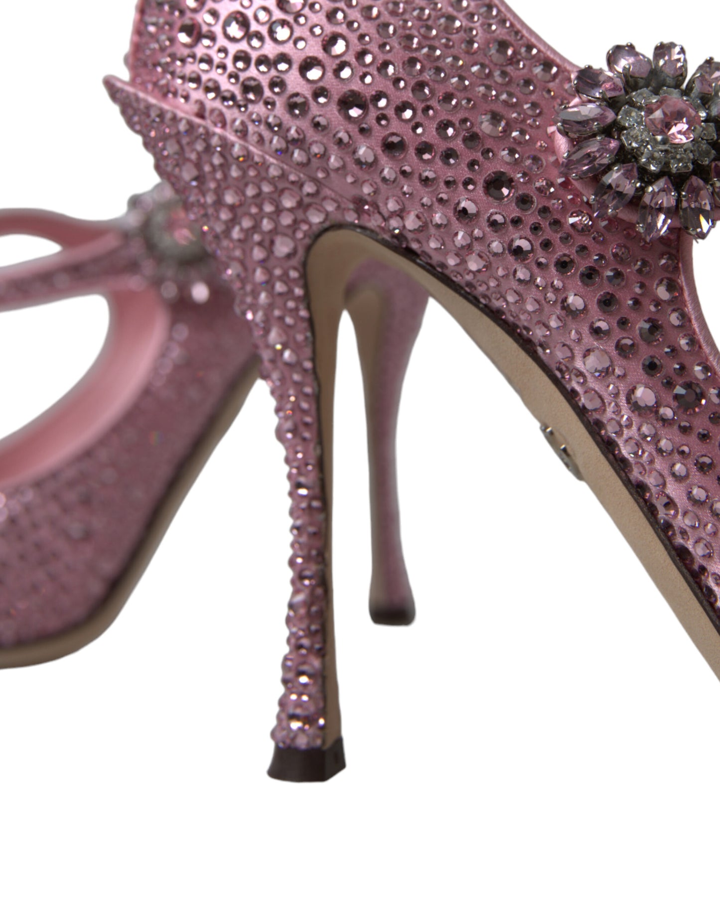 Dolce &amp; Gabbana Rosa Strass Kristall Heels Pumps Schuhe