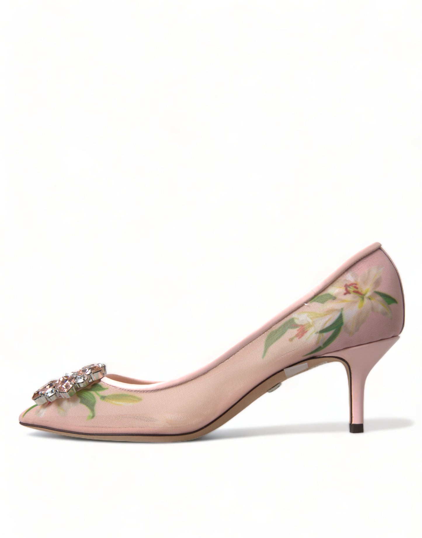 Dolce &amp; Gabbana Rosa Blumen Kristall Heels Pumps Schuhe