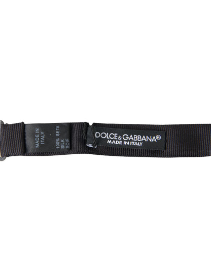 Dolce &amp; Gabbana – Schwarze, einfarbige Papillon-Fliege aus Seide mit verstellbarem Hals