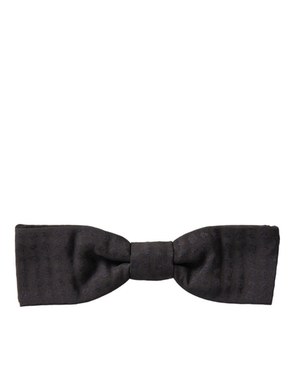 Dolce &amp; Gabbana Braune Fantasy-Seide, verstellbarer Halsausschnitt, Papillon-Fliege für Herren