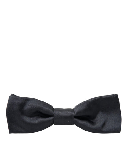 Dolce &amp; Gabbana Herren Papillon Fliege aus dunkelgrauer Seide mit verstellbarem Hals