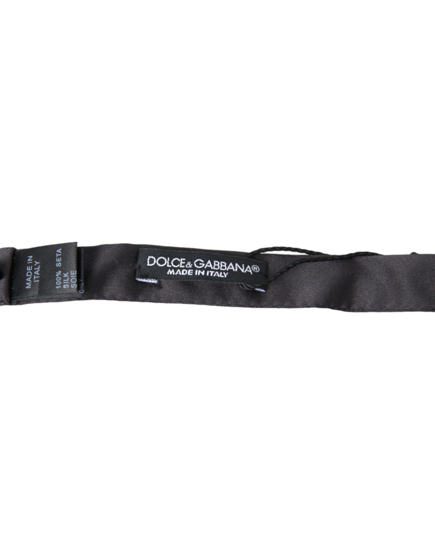 Dolce &amp; Gabbana Dunkelgraue Seidenfliege mit verstellbarem Halsausschnitt für Herren Papillon