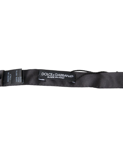 Dolce &amp; Gabbana Dunkelgraue Seidenfliege mit verstellbarem Halsausschnitt für Herren Papillon