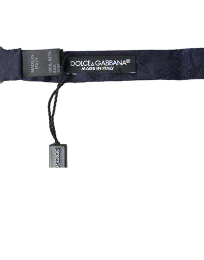 Dolce &amp; Gabbana Blaue Seidenfliege mit verstellbarem Halsausschnitt für Herren Papillon