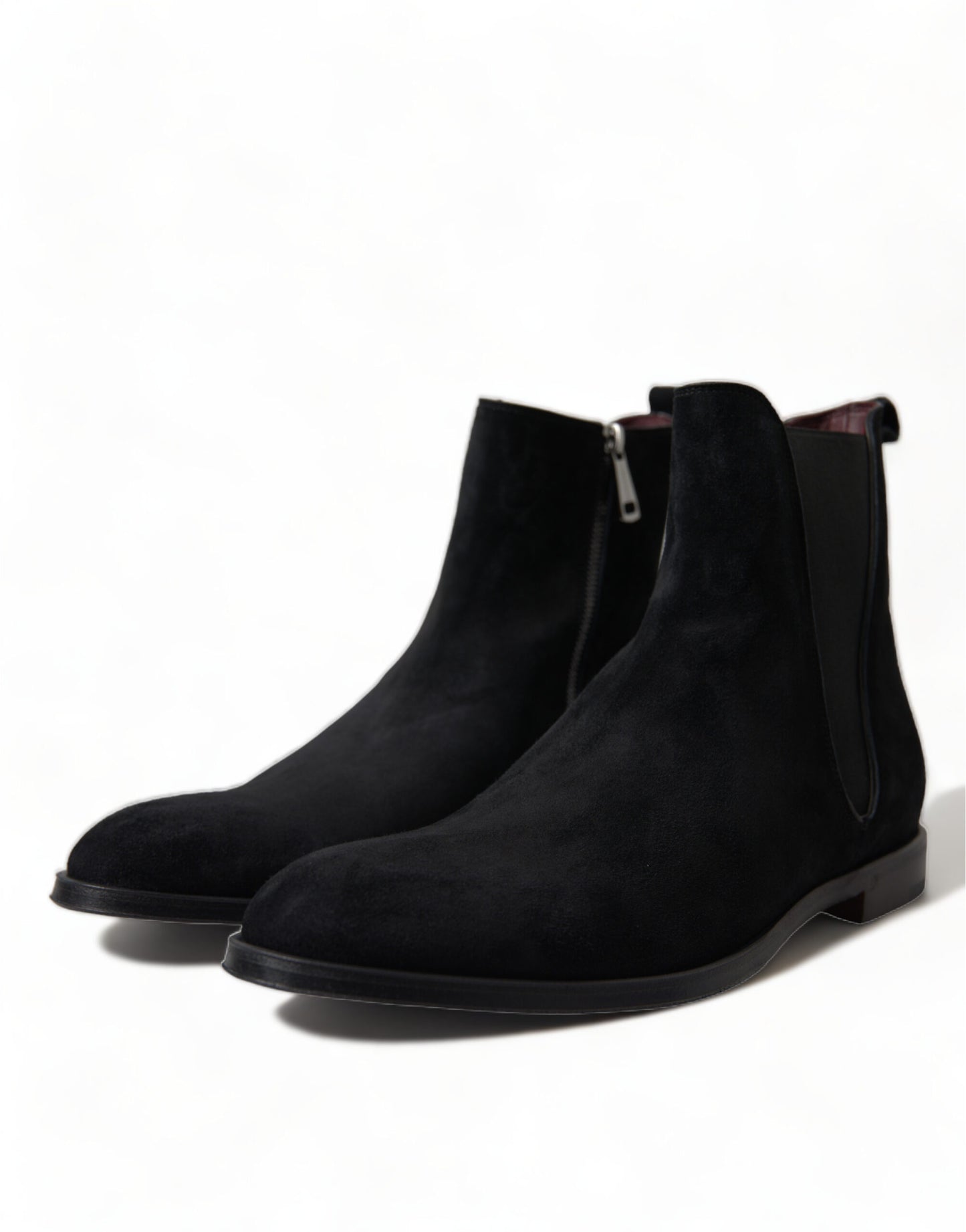 Dolce &amp; Gabbana Herren Stiefeletten aus schwarzem Wildleder mit mittlerer Wade