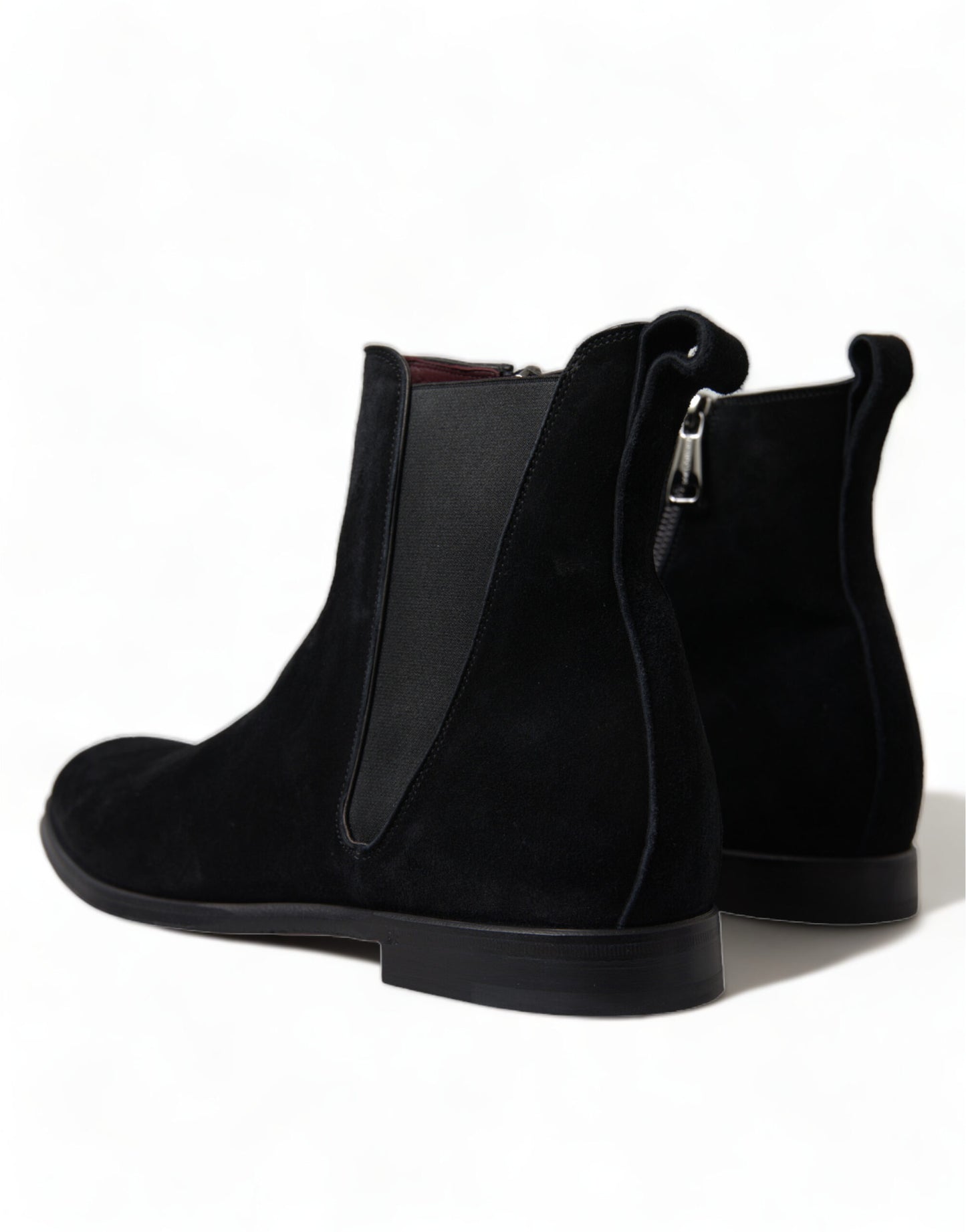 Dolce &amp; Gabbana Herren Stiefeletten aus schwarzem Wildleder mit mittlerer Wade