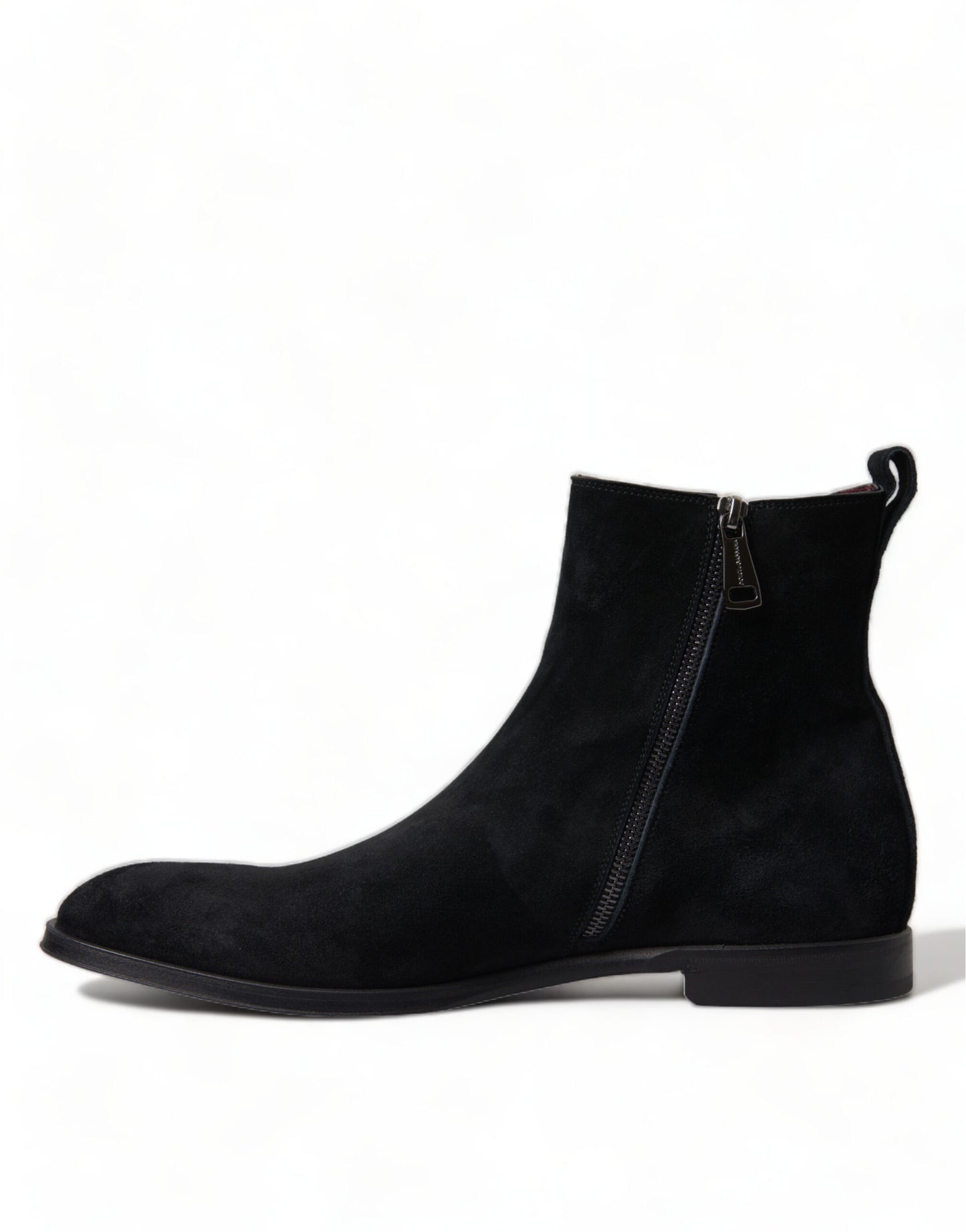 Dolce &amp; Gabbana Herren Stiefeletten aus schwarzem Wildleder mit mittlerer Wade