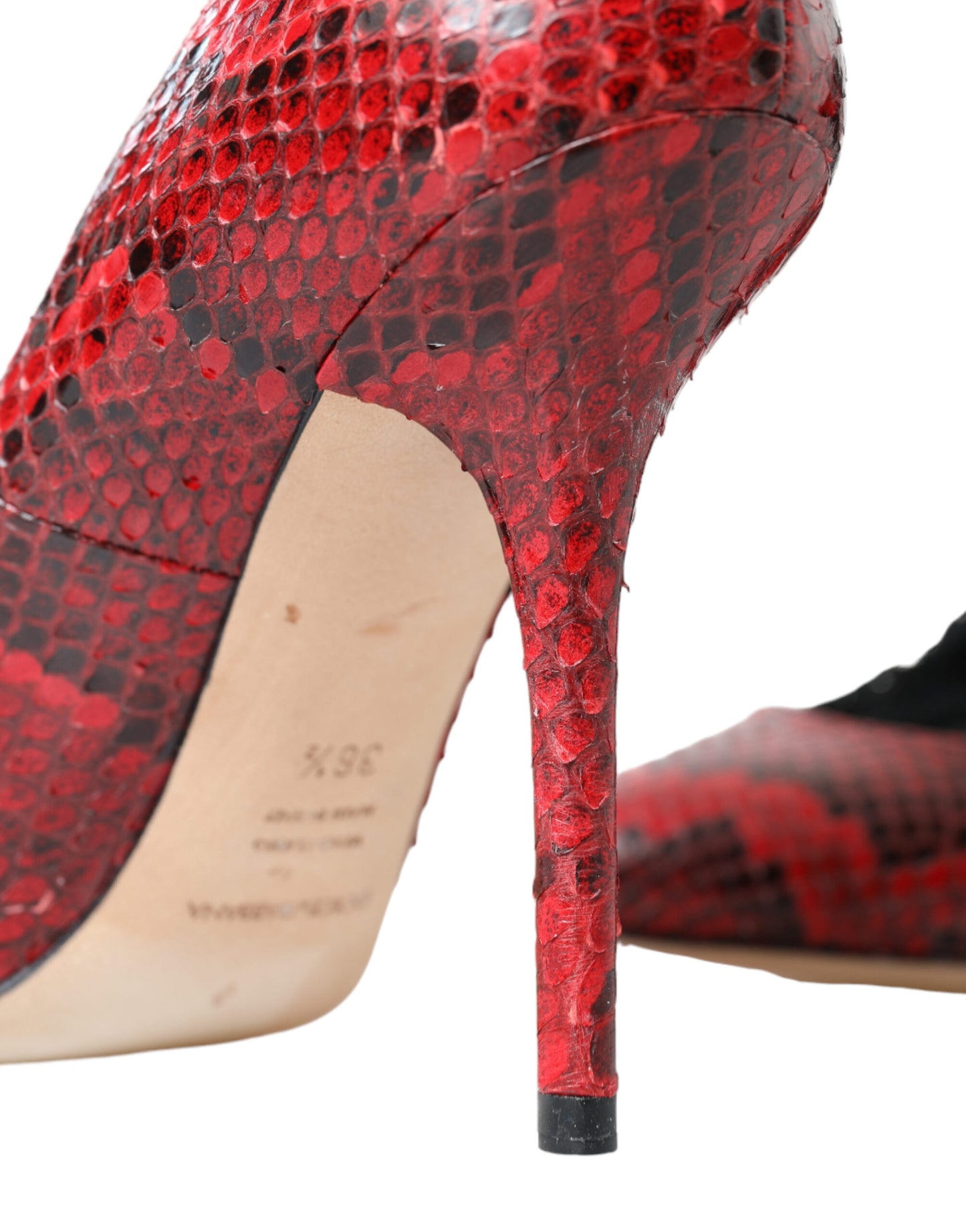 Dolce &amp; Gabbana Rote Ayers Leder Spitzensocken Pumps Schuhe