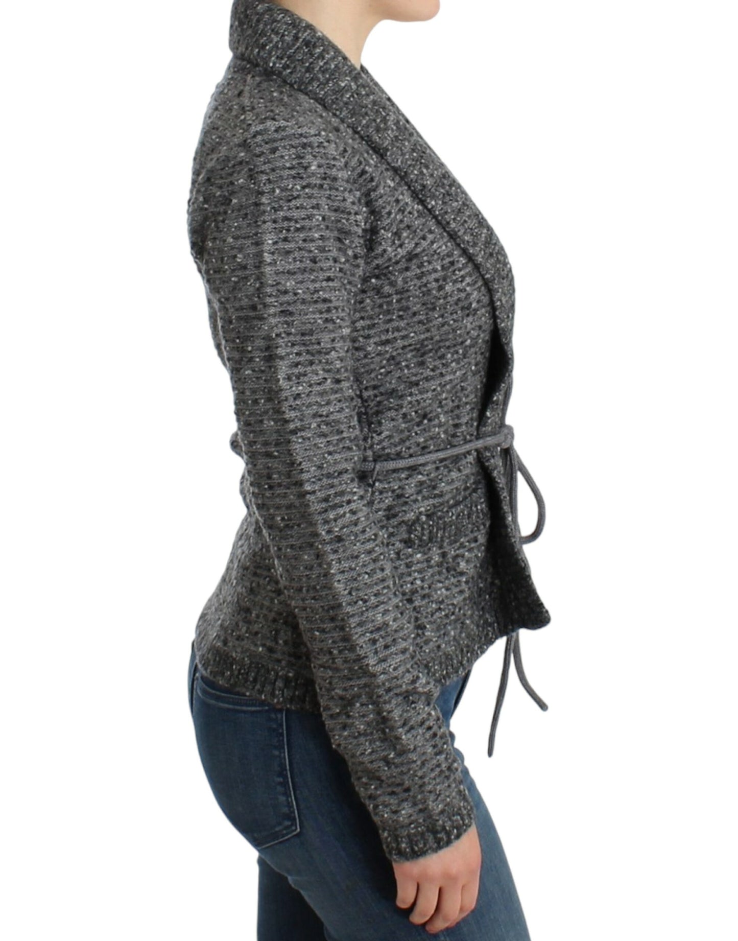 Cavalli Graue Strickjacke aus Wolle