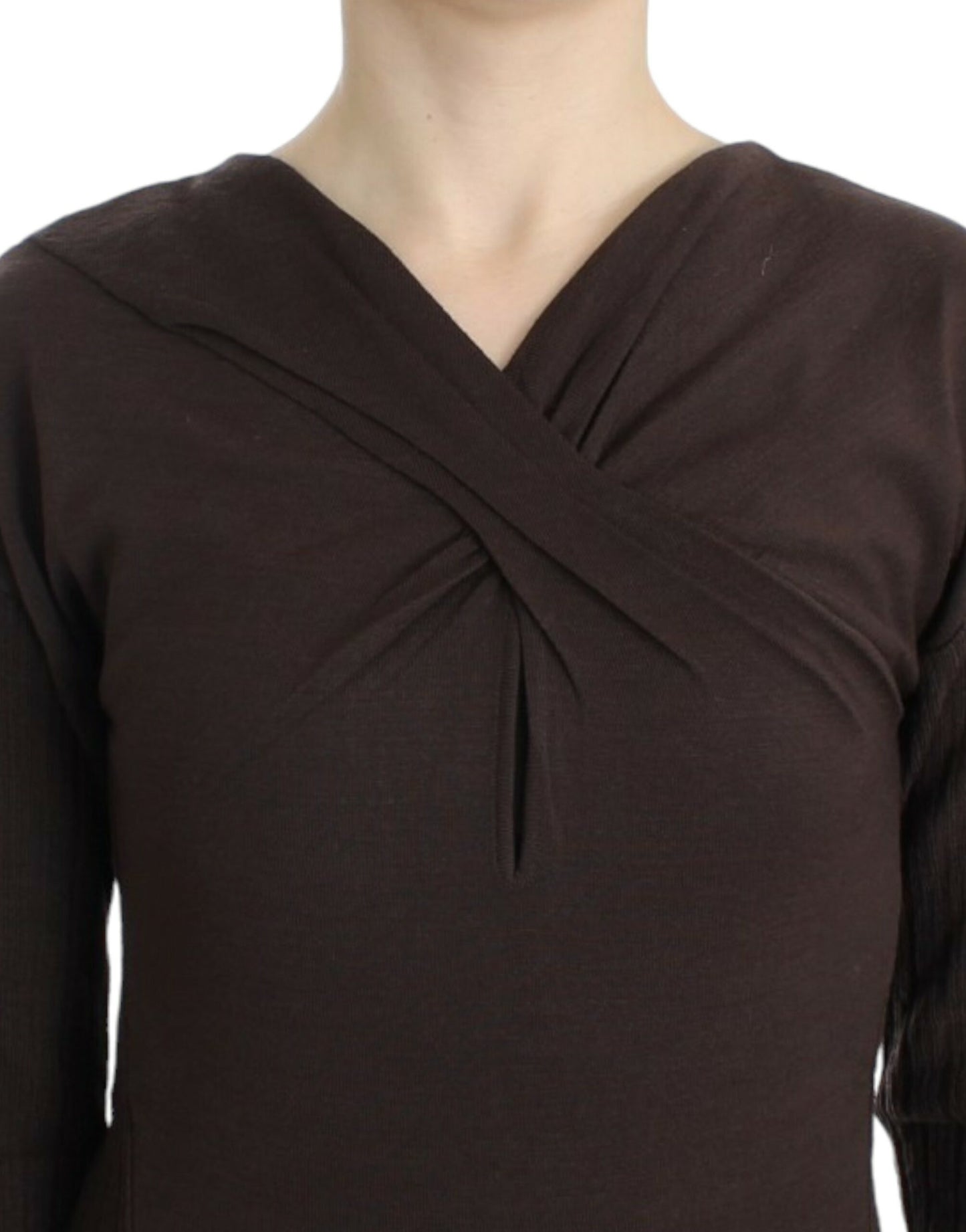Cavalli Brauner gestrickter Wollpullover