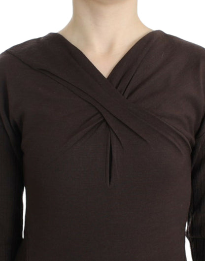 Cavalli Brauner gestrickter Wollpullover