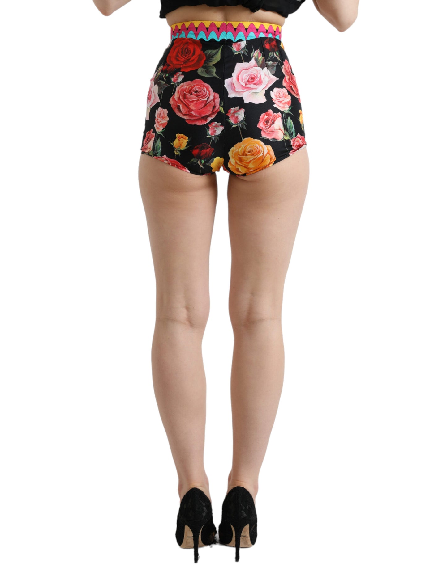 Dolce &amp; Gabbana Multicolor Floral Polka Dot Hot Pants Shorts