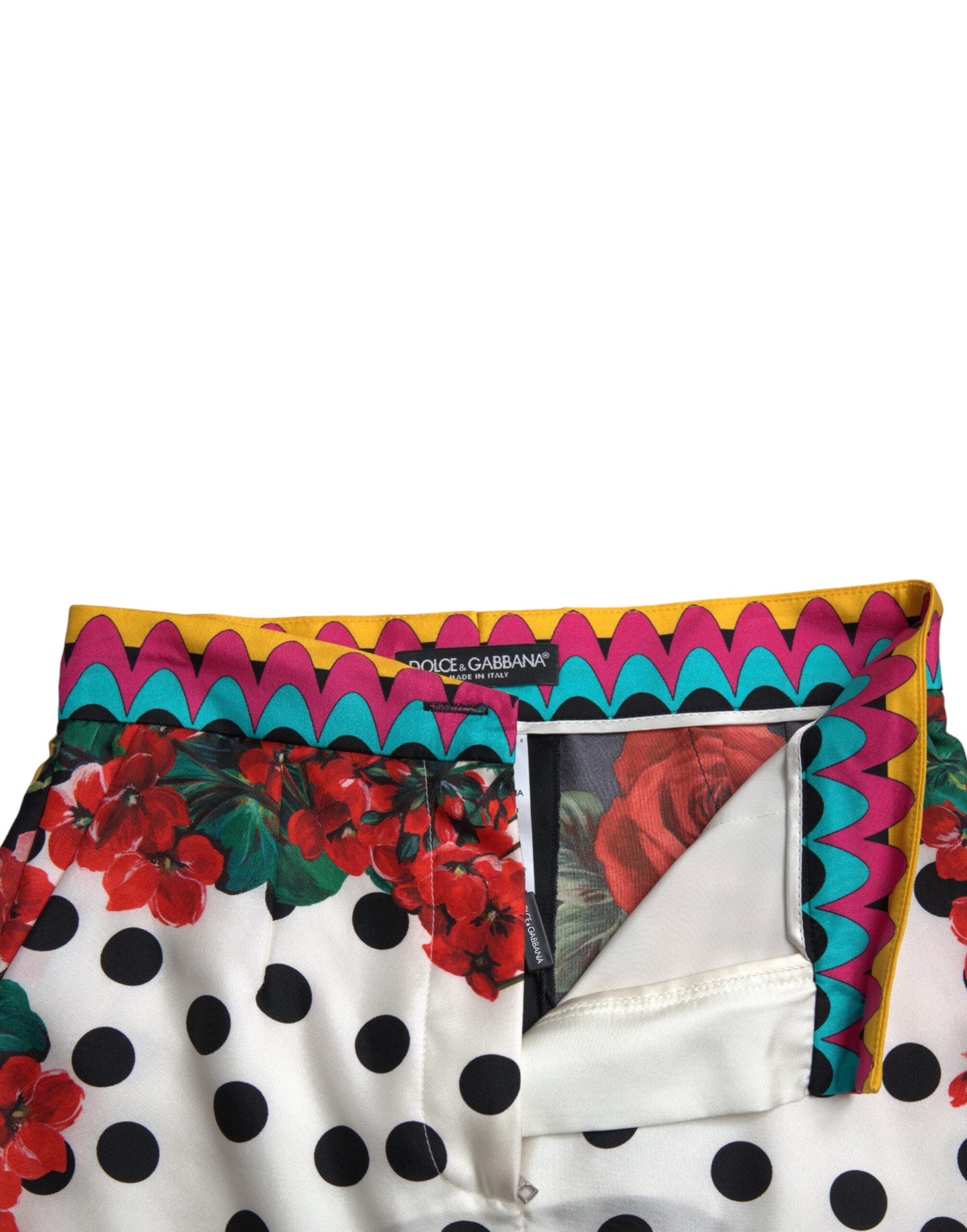 Dolce &amp; Gabbana Multicolor Floral Polka Dot Hot Pants Shorts