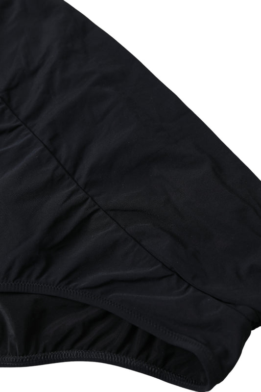 Dolce &amp; Gabbana Black Nylon Stretch Swimwear Slip Bottom Bikini