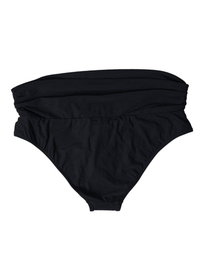 Dolce &amp; Gabbana Black Nylon Stretch Swimwear Slip Bottom Bikini