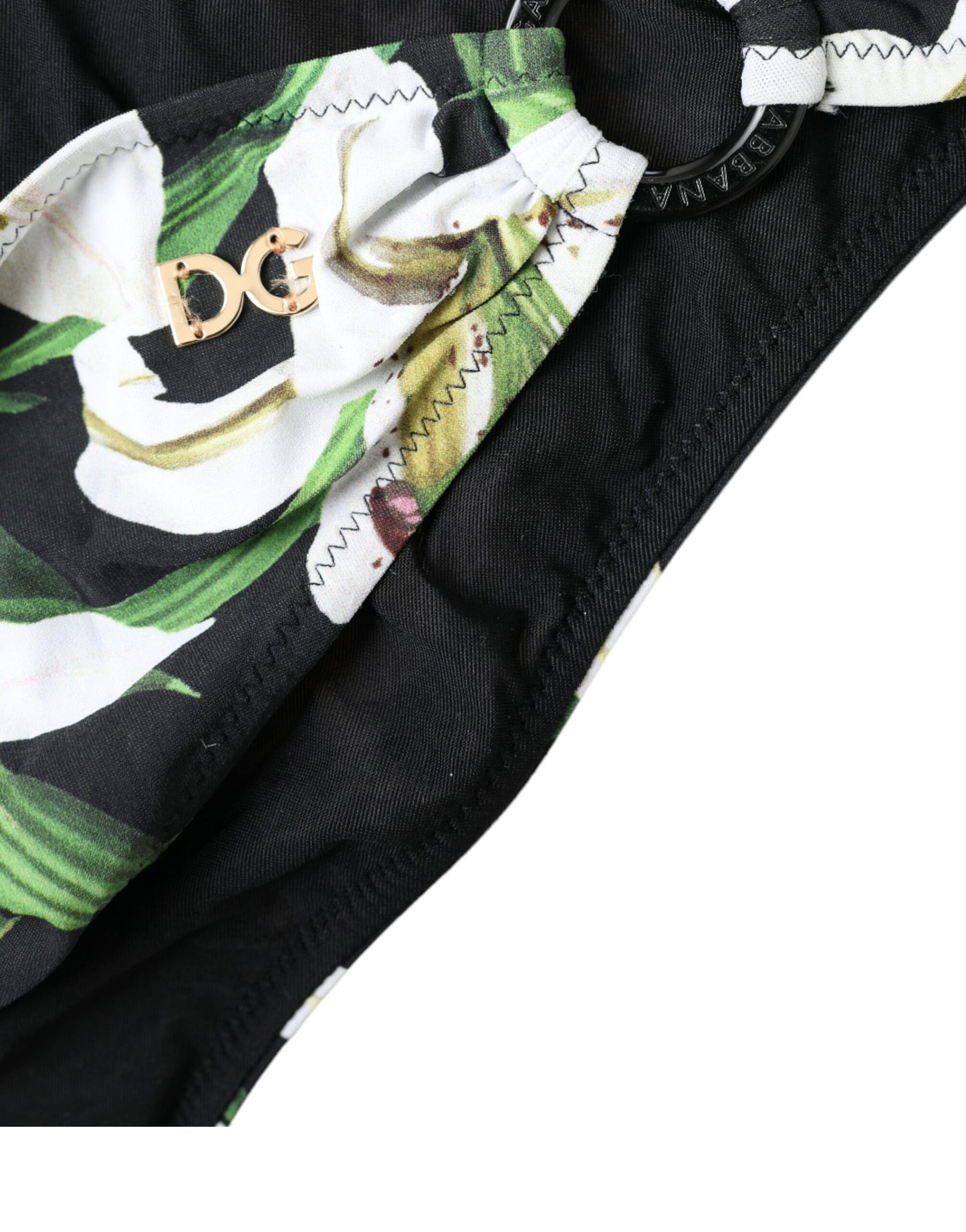 Dolce &amp; Gabbana Black Lily Print Swimwear Bottom Beachwear Bikini