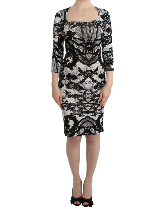 Cavalli – Schwarzes Etuikleid mit Print