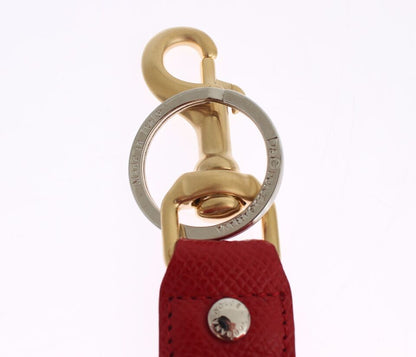 Dolce &amp; Gabbana – Schlüsselanhänger mit goldgelbem Raffia-Lederverschluss