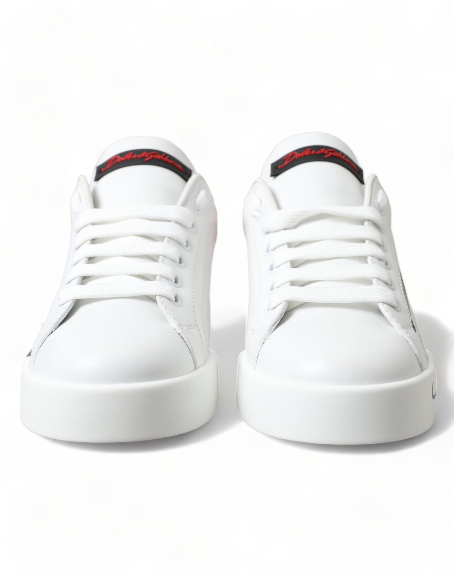 Dolce &amp; Gabbana Weiß Rot Schnürschuhe Damen Low Top Sneakers