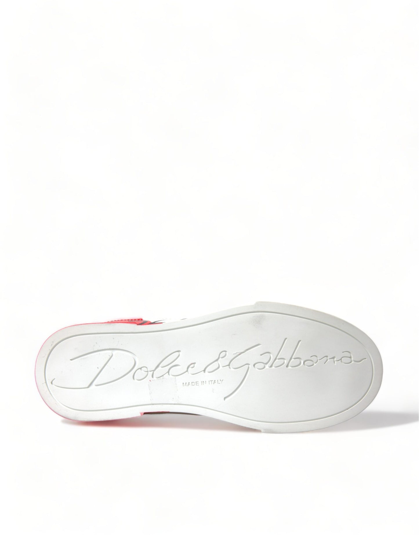 Dolce &amp; Gabbana Weiß Rot Schnürschuhe Damen Low Top Sneakers