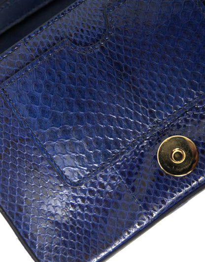 Dolce & Gabbana Dark Blue Fur Ayers Lily Twist Crossbody Shoulder Bag