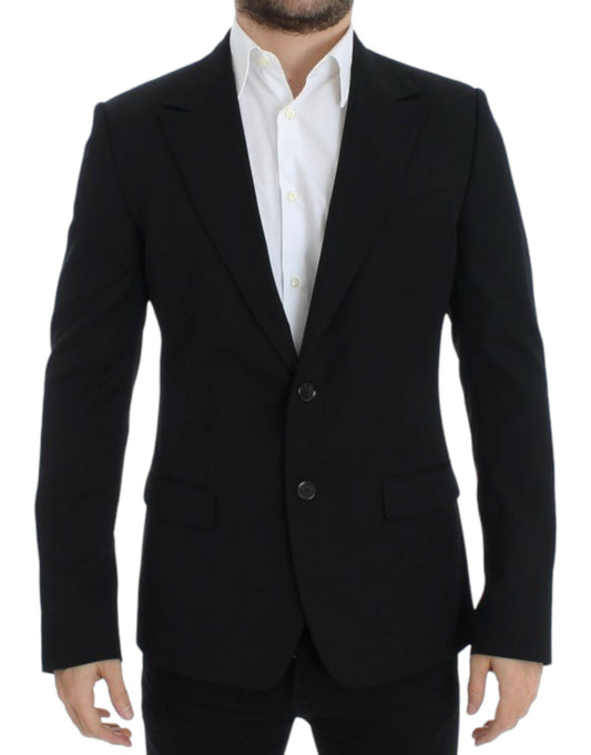 Dolce &amp; Gabbana – Schwarzer Slim-Fit-Blazer aus Wolle