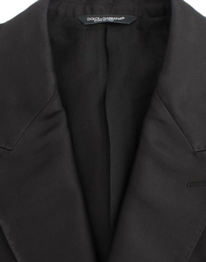 Dolce &amp; Gabbana – Schwarzer Slim-Fit-Blazer aus Seide