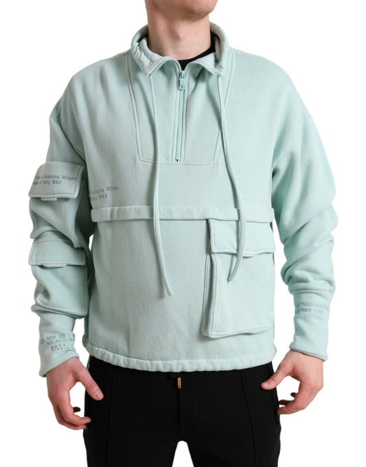 Dolce &amp; Gabbana Mintgrüner Pullover mit Baumwolltaschen