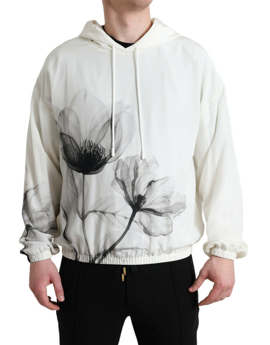 Dolce &amp; Gabbana – Weißer Kapuzenpullover mit Blumenmuster