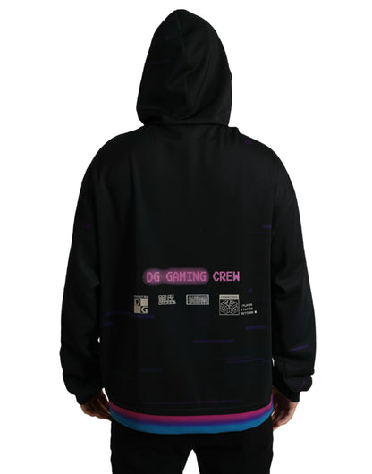 Dolce &amp; Gabbana – Schwarzes Kapuzensweatshirt mit Logo-Print
