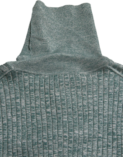 Dolce &amp; Gabbana, grüner Rollkragenpullover aus Polyester