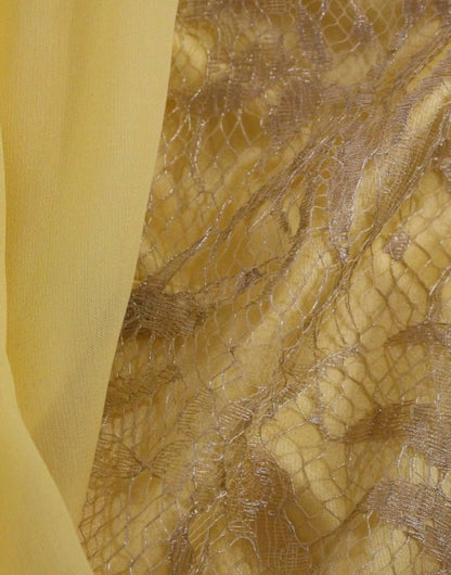 Dolce &amp; Gabbana Gelbes Minikleid aus Spitze mit Kristallen