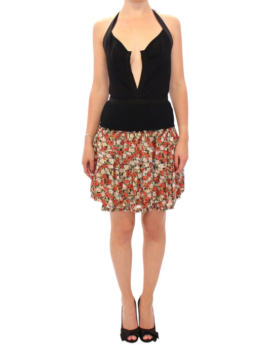 Dolce &amp; Gabbana – Mehrfarbiges Neckholder-Kleid mit Blumenmuster