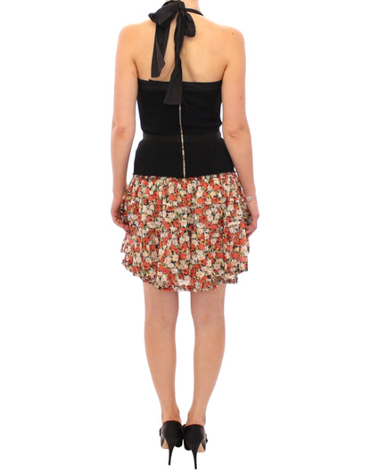 Dolce &amp; Gabbana – Mehrfarbiges Neckholder-Kleid mit Blumenmuster
