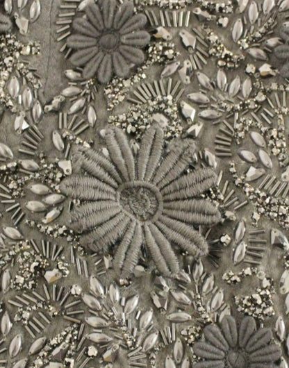Dolce &amp; Gabbana Schwarzes Kleid mit Blumen- und Kristallbesatz