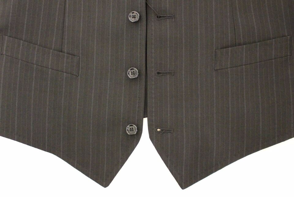 Dolce &amp; Gabbana – Schwarze, gestreifte Stretch-Weste