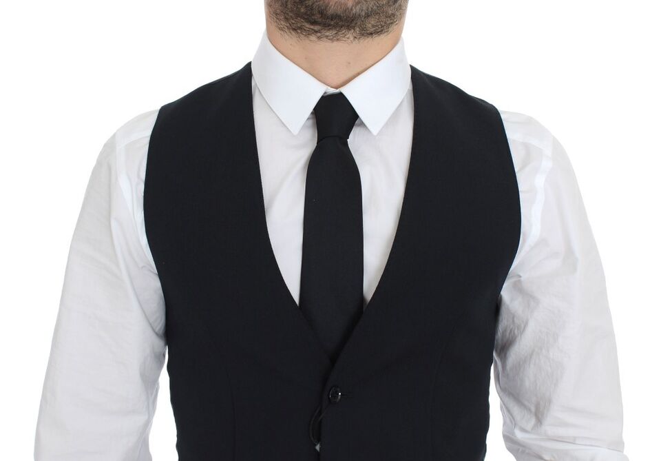 Dolce &amp; Gabbana – Weste aus blauer Wolle für formelle Anlässe